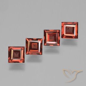 Gemas de Granate piropo Rojo escarlata natural de 2.53 ct, Cuadrado, VS