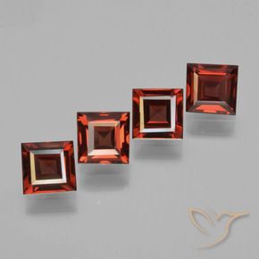 Gemas de Granate piropo Rojo oscuro natural de 2.64 ct, Cuadrado, VS