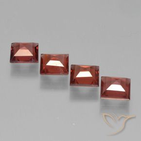 Gemas de Granate piropo Rojo medio natural de 2.61 ct, Cuadrado, VS