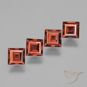 Gemas de Granate piropo Rojo oscuro natural de 2.80 ct, Cuadrado, VVS-VS