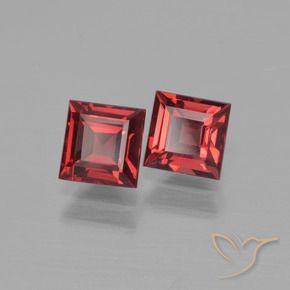 Gemas de granate piropo rojo natural de 1,80 ct, cuadrado, VS