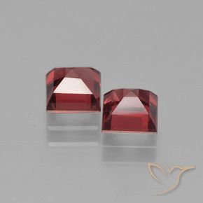 Gemas de granate piropo rojo natural de 1,80 ct, cuadrado, VS