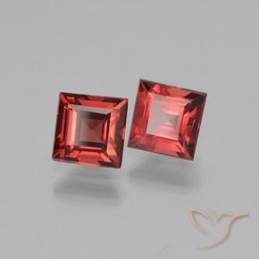Gemas de Granate piropo Rojo oscuro natural de 1.58 ct, Cuadrado, VS
