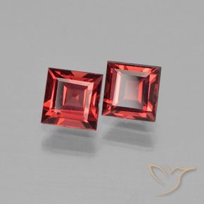 Gemas de Granate piropo Rojo escarlata intenso natural de 1.79 ct, Cuadrado, VS