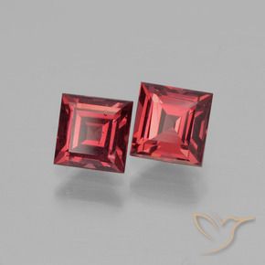 Gemas de Granate piropo Rojo vino intenso natural de 1.78 ct, Cuadrado, VS