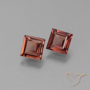 Gemas de Granate piropo Rojo ladrillo natural de 1.33 ct, Cuadrado, VS