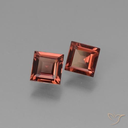Gemas de Granate piropo Rojo ladrillo natural de 1.37 ct, Cuadrado, VS