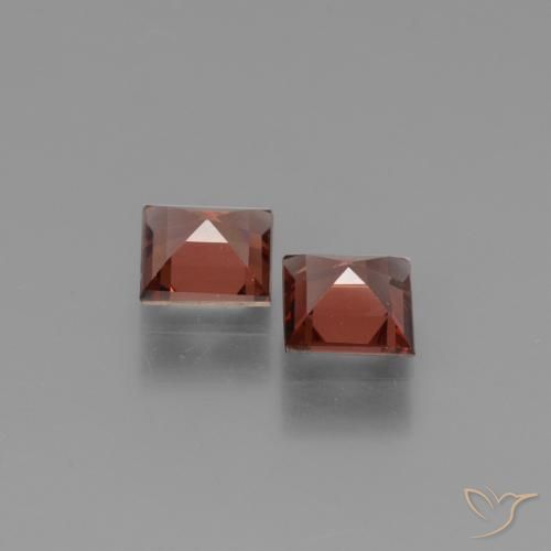 Gemas de Granate piropo Rojo ladrillo natural de 1.37 ct, Cuadrado, VS