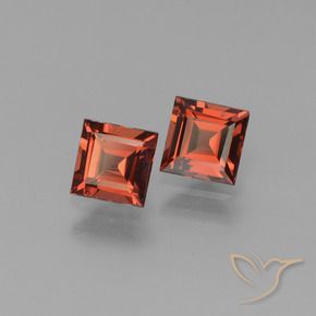 Gemas de Granate piropo Rojo medio natural de 1.64 ct, Cuadrado, VS