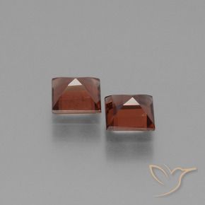 Gemas de Granate piropo Rojo medio natural de 1.54 ct, Cuadrado, VS