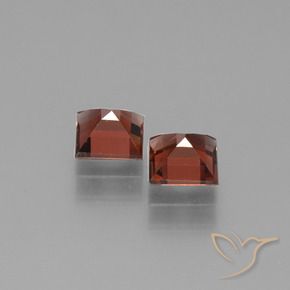 Gemas de Granate piropo Rojo baya intenso natural de 1.55 ct, Cuadrado, VS