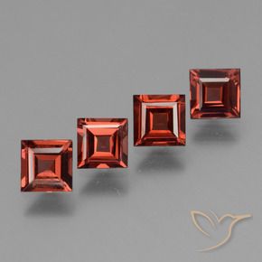 Gemas de Granate piropo Rojo escarlata natural de 2.71 ct, Cuadrado, VS