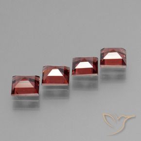 Gemas de Granate piropo Rojo escarlata natural de 2.89 ct, Cuadrado, VS