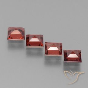 Gemas de Granate piropo Rojo escarlata natural de 3.00 ct, Cuadrado, VS