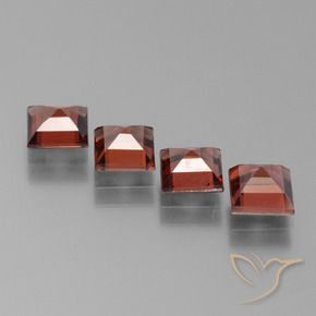 Gemas de Granate piropo Rojo escarlata natural de 3.25 ct, Cuadrado, VS