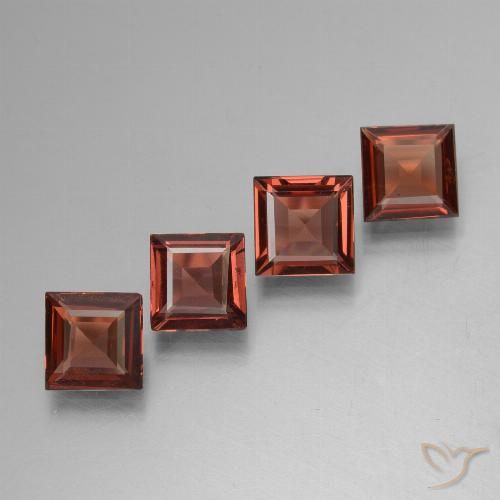 2.46ctw Natural Rojo ladrillo Granate piropo, Cuadrado, VS