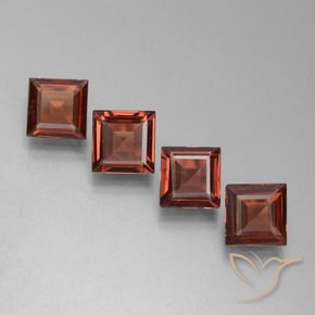 Gemas de Granate piropo Rojo ladrillo natural de 2.46 ct, Cuadrado, VS