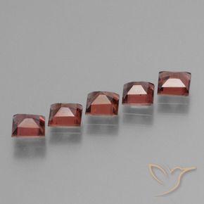 Gemas de Granate piropo Rojo ladrillo natural de 2.86 ct, Cuadrado, VS