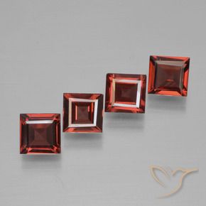 Gemas de Granate piropo Rojo oscuro natural de 2.63 ct, Cuadrado, VS