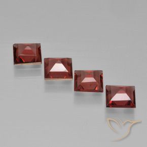 Gemas de Granate piropo Rojo oscuro natural de 2.63 ct, Cuadrado, VS