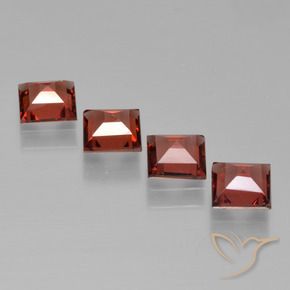 Gemas de Granate piropo Rojo medio natural de 2.45 ct, Cuadrado, VS