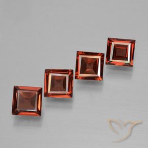 Gemas de Granate piropo Rojo sangría natural de 2.47 ct, Cuadrado, VVS-VS