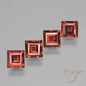 Gemas de Granate piropo Rojo oscuro natural de 2.87 ct, Cuadrado, VS