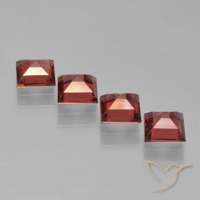Gemas de Granate piropo Rojo oscuro natural de 2.87 ct, Cuadrado, VS