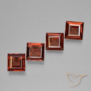 Gemas de Granate piropo Rojo escarlata natural de 2.62 ct, Cuadrado, VS