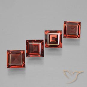 Gemas de Granate piropo Rojo oscuro natural de 2.71 ct, Cuadrado, VS