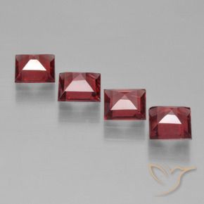 Gemas de Granate piropo Rojo vino intenso natural de 2.63 ct, Cuadrado, VS