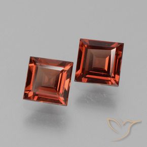 Gemas de Granate piropo Rojo medio natural de 1.58 ct, Cuadrado, VVS-VS