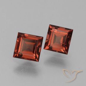 Gemas de Granate piropo Rojo oscuro natural de 1.55 ct, Cuadrado, VS