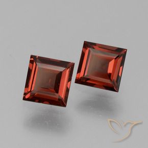 Gemas de Granate piropo Rojo escarlata intenso natural de 1.62 ct, Cuadrado, VS