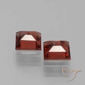 Gemas de Granate piropo Rojo medio natural de 1.47 ct, Cuadrado, VS