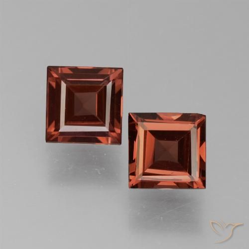 1.47ctw Natural Rojo ladrillo Granate piropo, Cuadrado, VS