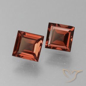 Gemas de Granate piropo Rojo ladrillo natural de 1.47 ct, Cuadrado, VS