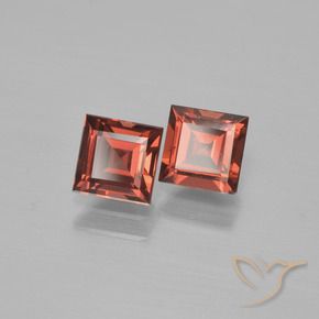 Gemas de Granate piropo Rojo medio natural de 1.61 ct, Cuadrado, VS