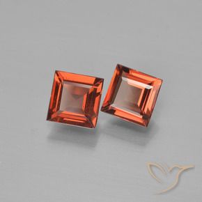 Gemas de Granate piropo Rojo medio natural de 1.43 ct, Cuadrado, VS