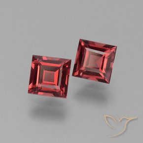 Gemas de Granate piropo Rojo vino intenso natural de 1.50 ct, Cuadrado, VVS-VS