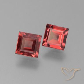 Gemas de Granate piropo Rojo oscuro natural de 1.44 ct, Cuadrado, VS