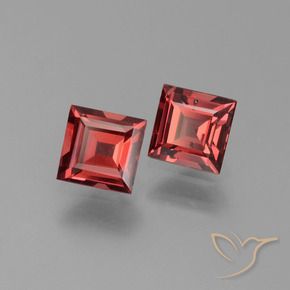 Gemas de Granate piropo Rojo oscuro natural de 1.43 ct, Cuadrado, VS