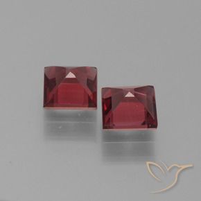 Gemas de Granate piropo Rojo oscuro natural de 1.67 ct, Cuadrado, VS