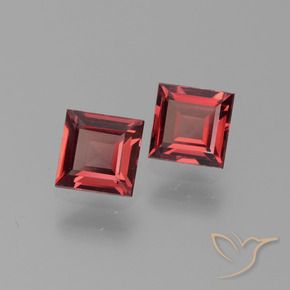 Gemas de Granate piropo Rojo oscuro natural de 1.43 ct, Cuadrado, VS