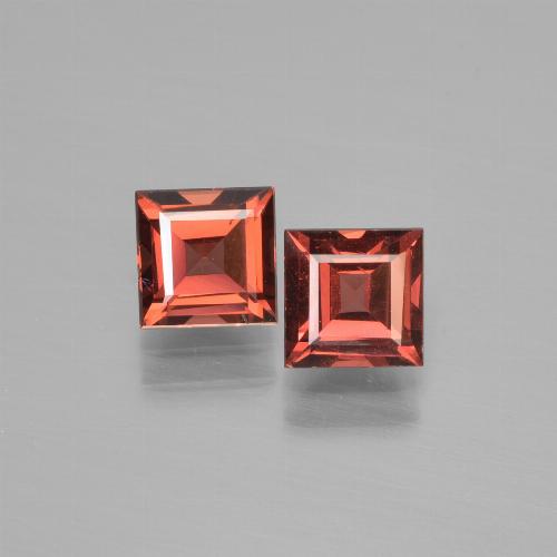 Gemas de Granate Piropo Rojo medio natural de 1.68 ct, Cuadrado, VS