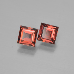 Gemas de Granate Piropo Rojo medio natural de 1.68 ct, Cuadrado, VS