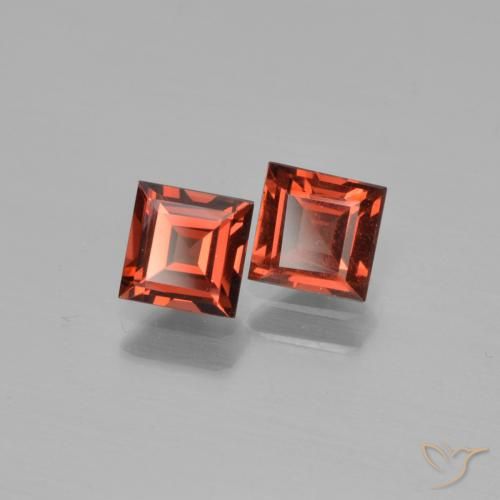Gemas de Granate piropo Rojo oscuro natural de 1.40 ct, Cuadrado, VS