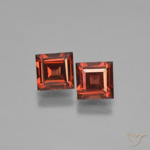1.52ctw Natural Rojo grosella Granate piropo, Cuadrado, VS