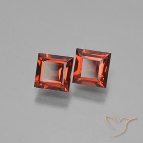 Gemas de Granate piropo Rojo grosella natural de 1.52 ct, Cuadrado, VS