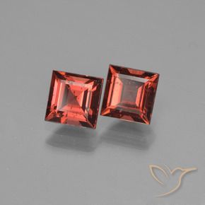 Gemas de Granate piropo Rojo medio natural de 1.78 ct, Cuadrado, VS
